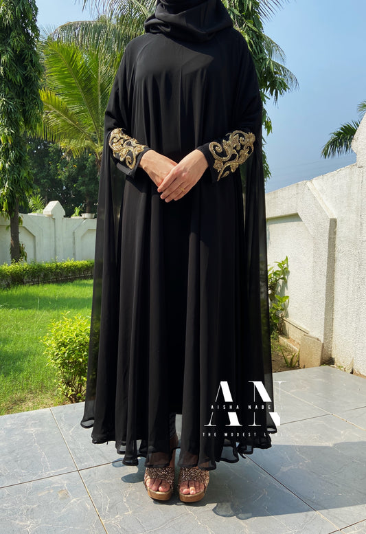 Luxury Two Piece Abaya - Gold Handwork ( Pre-Order)