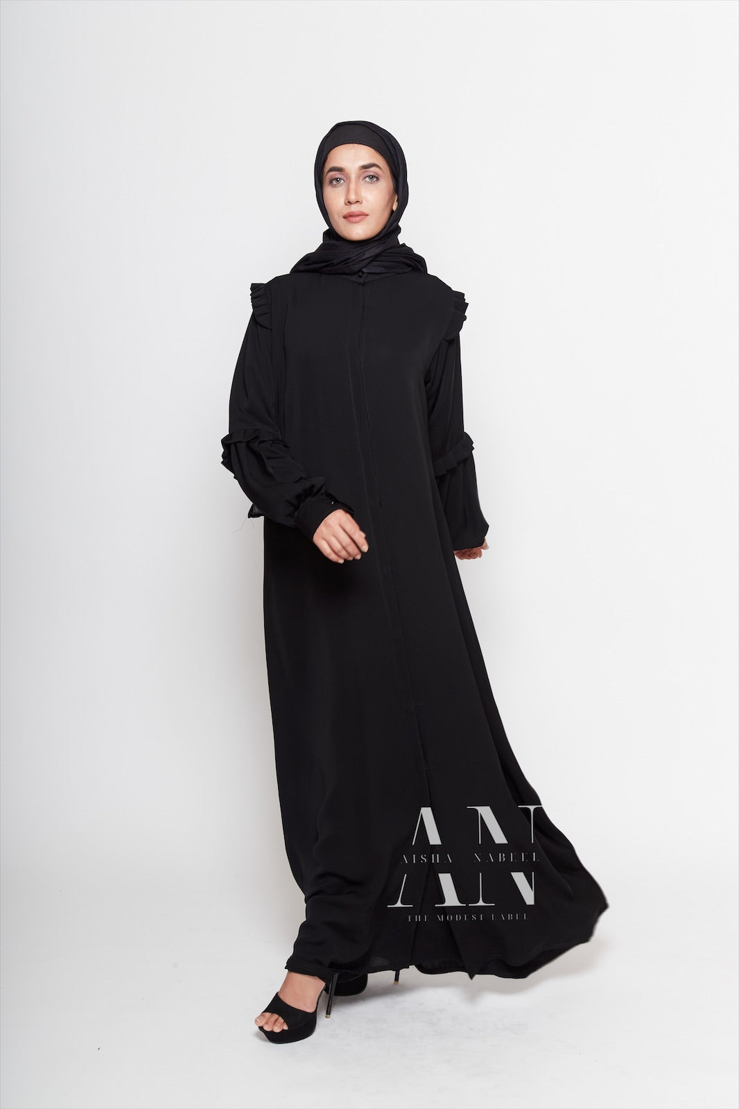 Basic Ruffle Sleeves Abaya ( Pre - Order )
